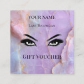 Carte De Fidélité Luxury Pastel Marble Lash Ar Gift Certificate Card (Devant)