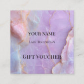 Carte De Fidélité Luxury Pastel Marble Lash Ar Gift Certificate Card (Devant)