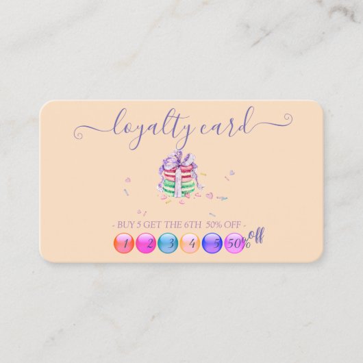 Carte de fidélité Macarons à l'aquarelle moderne C (Devant)