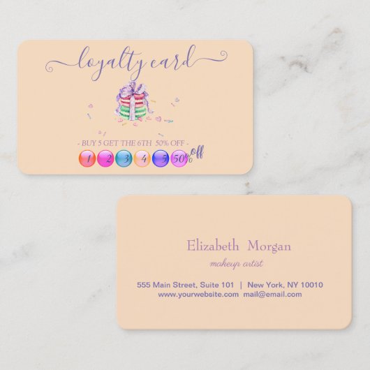 Carte de fidélité Macarons couleur Cool moderne (Devant / Derrière)