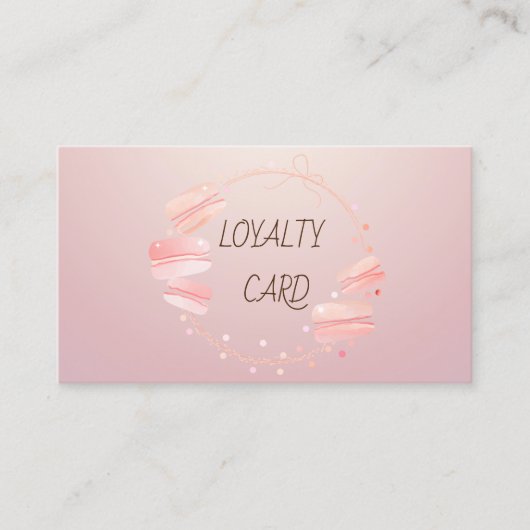 Carte De Fidélité Macarons roses modernes et élégants (Devant)