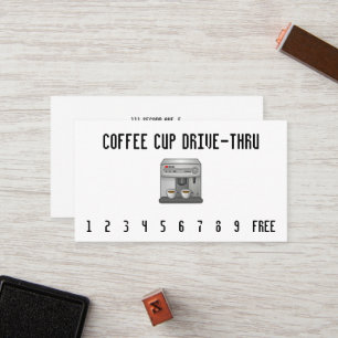 Carte De Fidélité Machine de café express noire des textes