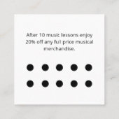 Carte De Fidélité Magasin de musique Clef noir blanc escompte (Dos)