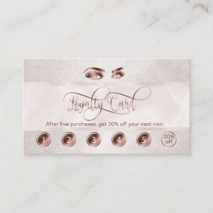 Carte De Fidélité Maquillage Artiste Eyebrow Eyes Lashes Rose Gold