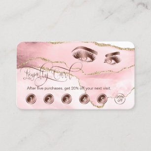 Carte De Fidélité Maquillage Artiste Eyebrow Eyes Lashes Rose Gold A