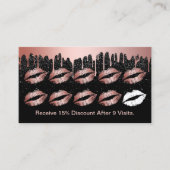 Carte De Fidélité Maquillage Artiste Rose Lèvres d'or Loyauté (Devant)