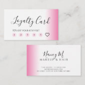 Carte De Fidélité Maquillage et cheveux blanc rose et gris (Devant / Derrière)