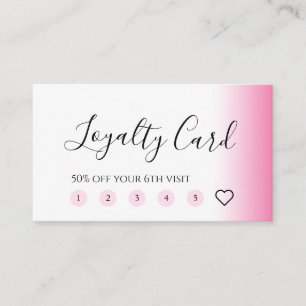 Carte De Fidélité Maquillage et cheveux blanc rose et gris