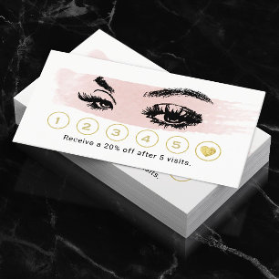 Carte De Fidélité Maquillage Eyelash Artiste Blush Aquarelle Fidélit