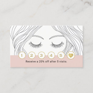 Carte De Fidélité Maquillage Eyelash Artiste Dessin À La Main Fidéli