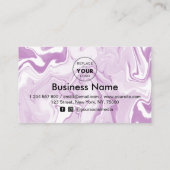 Carte De Fidélité Marbre blanc rose Ajouter Logo Réductions minimes  (Dos)