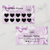 Carte De Fidélité Marbre blanc rose Ajouter Logo Réductions minimes  (Devant / Derrière)