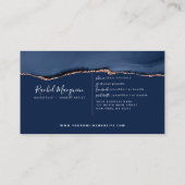 Carte De Fidélité Marbre d'agate d'or Rose bleu marine (Dos)