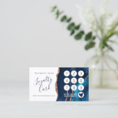 Carte De Fidélité Marbre d'agate d'or Rose bleu marine (Debout devant)