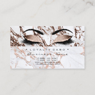Carte De Fidélité Marbre d'en cuivre de mèche de salon de beauté d