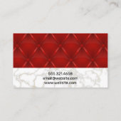 Carte De Fidélité Marbre doré | Arrière - plan en cuir rouge (Dos)