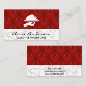 Carte De Fidélité Marbre doré | Arrière - plan en cuir rouge (Devant / Derrière)