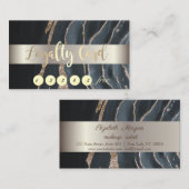 Carte De Fidélité Marbre noir chic (Devant / Derrière)