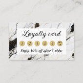Carte De Fidélité Marbre noir et blanc (Devant)