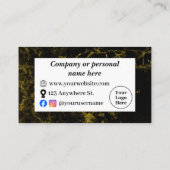 Carte De Fidélité Marbre noir et or (Dos)