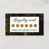 Carte De Fidélité Marbre noir et or (Devant)