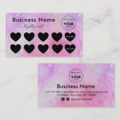 Carte De Fidélité Marbre rose Ajoutez Votre Logo Réduction Minimale  (Devant / Derrière)