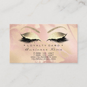 Carte De Fidélité Marbre rose d'or de mèche de salon de beauté de