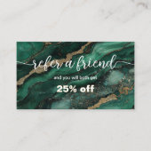 Carte De Fidélité Marbre vert émeraude  Référer un ami  Référence (Devant)