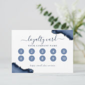Carte de fidélité Marine Blue Silver Agate Parties (Debout devant)