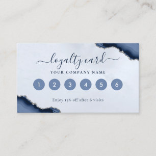 Carte De Fidélité Marine Blue Silver Agate Parties scintillant Spark