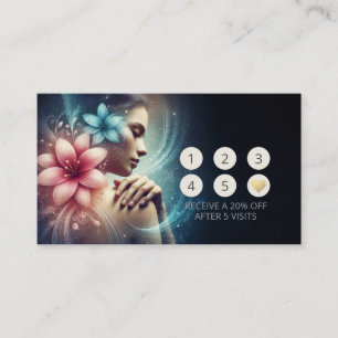 Carte De Fidélité Massage Thérapie Guérison Mains Énergie Spa Bien-ê