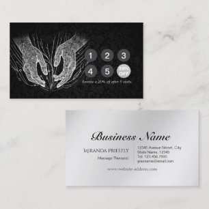 Carte De Fidélité Massage Thérapie Guérison Mains Énergie Spa Bien-ê