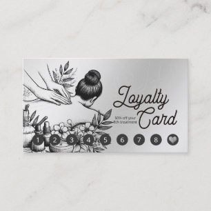 Carte De Fidélité Massage Thérapie Guérison Mains Énergie Spa Bien-ê
