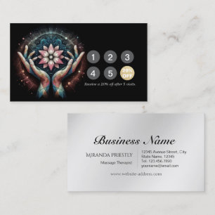 Carte De Fidélité Massage Thérapie Guérison Mains Énergie Spa Bien-ê