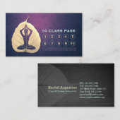 Carte De Fidélité Méditation de l'enseignant YOGA Pose Bodhi Leaf Cl (Devant / Derrière)