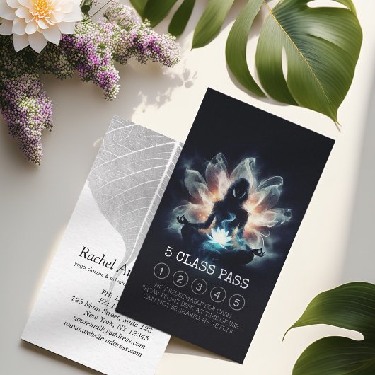 Carte De Fidélité Méditation de l'instructeur de yoga Lotus Pose 5 C