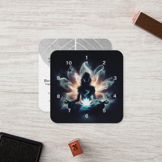 Carte De Fidélité Méditation de l'instructeur de yoga Lotus Pose Cla (Devant/Arrière en situation)