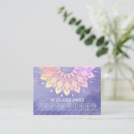 Carte De Fidélité Méditation Yoga Instructeur 10 Classe Pass (Debout devant)