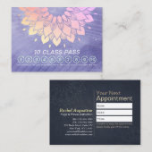 Carte De Fidélité Méditation Yoga Instructeur 10 Classe Pass (Devant / Derrière)