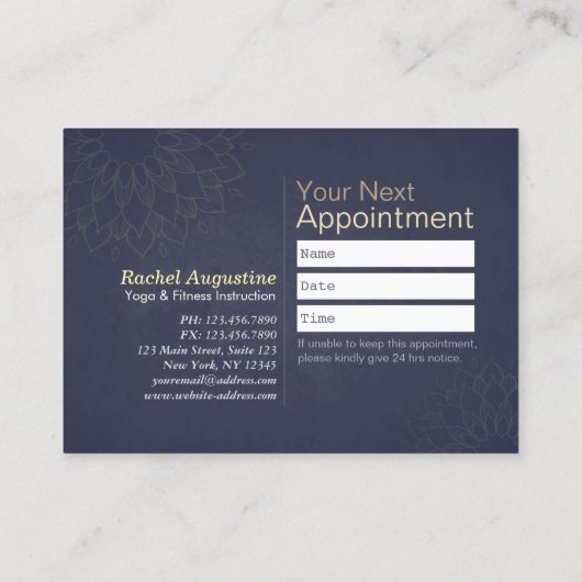 Carte De Fidélité Méditation Yoga Instructeur 10 Classe Pass (Dos)