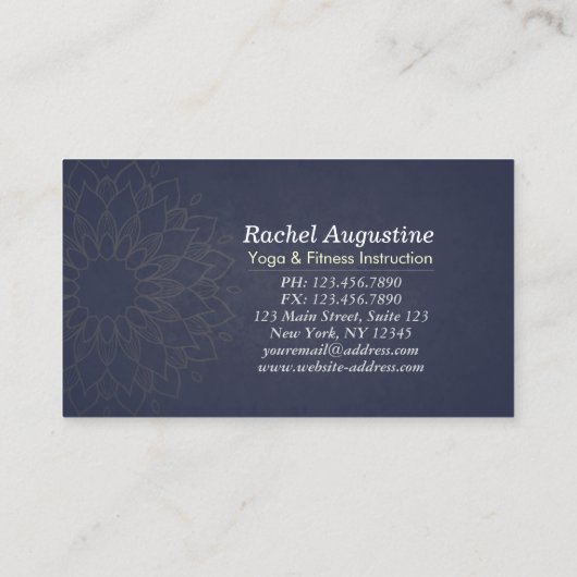 Carte De Fidélité Méditation Yoga Instructeur 5 Classe Pass (Dos)