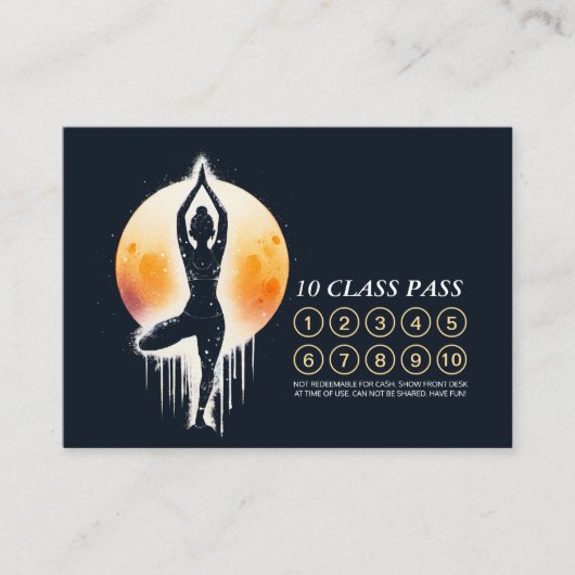 Carte De Fidélité Méditation Yoga Instructeur Arbre Pose 10 Classe P (Devant)