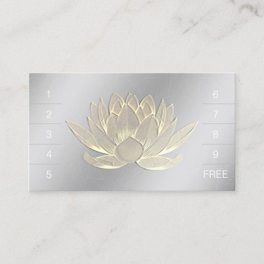 Carte De Fidélité Méditation YOGA Instructeur Loyalty Punch Lotus (Devant)