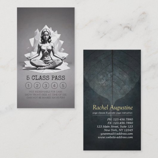 Carte De Fidélité Méditation Yoga Instructeur Reiki Master Class Pas (Devant / Derrière)