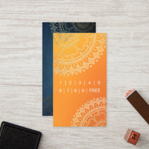Carte De Fidélité Méditation Yoga Professeur Gold Mandala Loyalty Pu