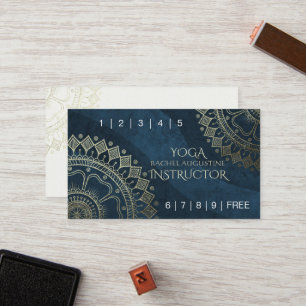 Carte De Fidélité Méditation Yoga Professeur Gold Mandala Loyalty Pu