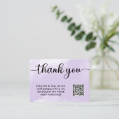 Carte De Fidélité Merci d'achat de code QR noir violet (Debout devant)