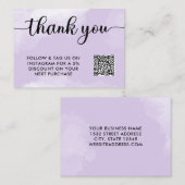 Carte De Fidélité Merci d'achat de code QR noir violet (Devant / Derrière)