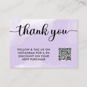 Carte De Fidélité Merci d'achat de code QR noir violet