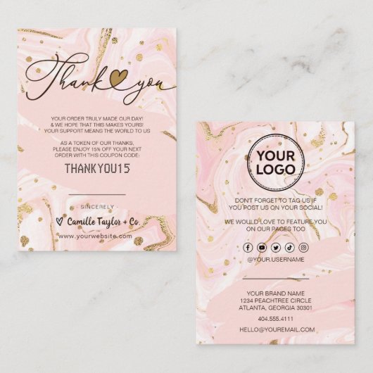 Carte De Fidélité Merci d'entreprise et code remise | Loyal moderne (Devant / Derrière)